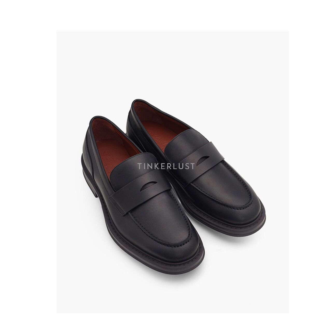 Loro Piana Men Travis Loafers in Black Calfskin