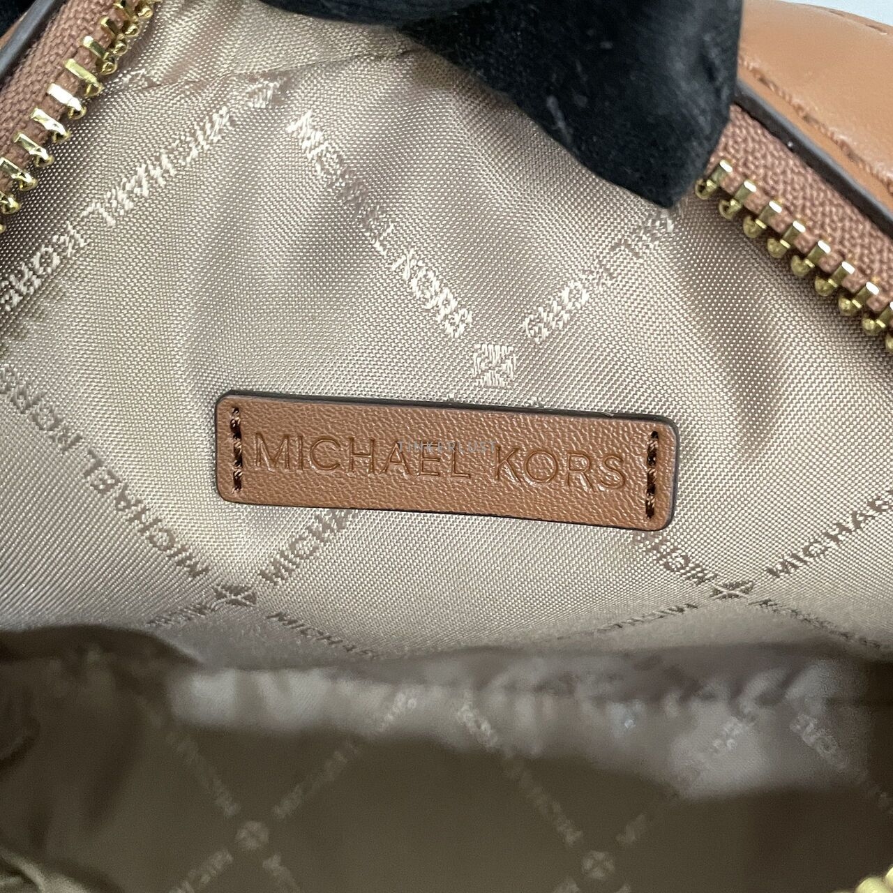 Michael Kors 35S3G8GC1B Jet Set Glam Brown Small Front Pocket Oval Sling Bag