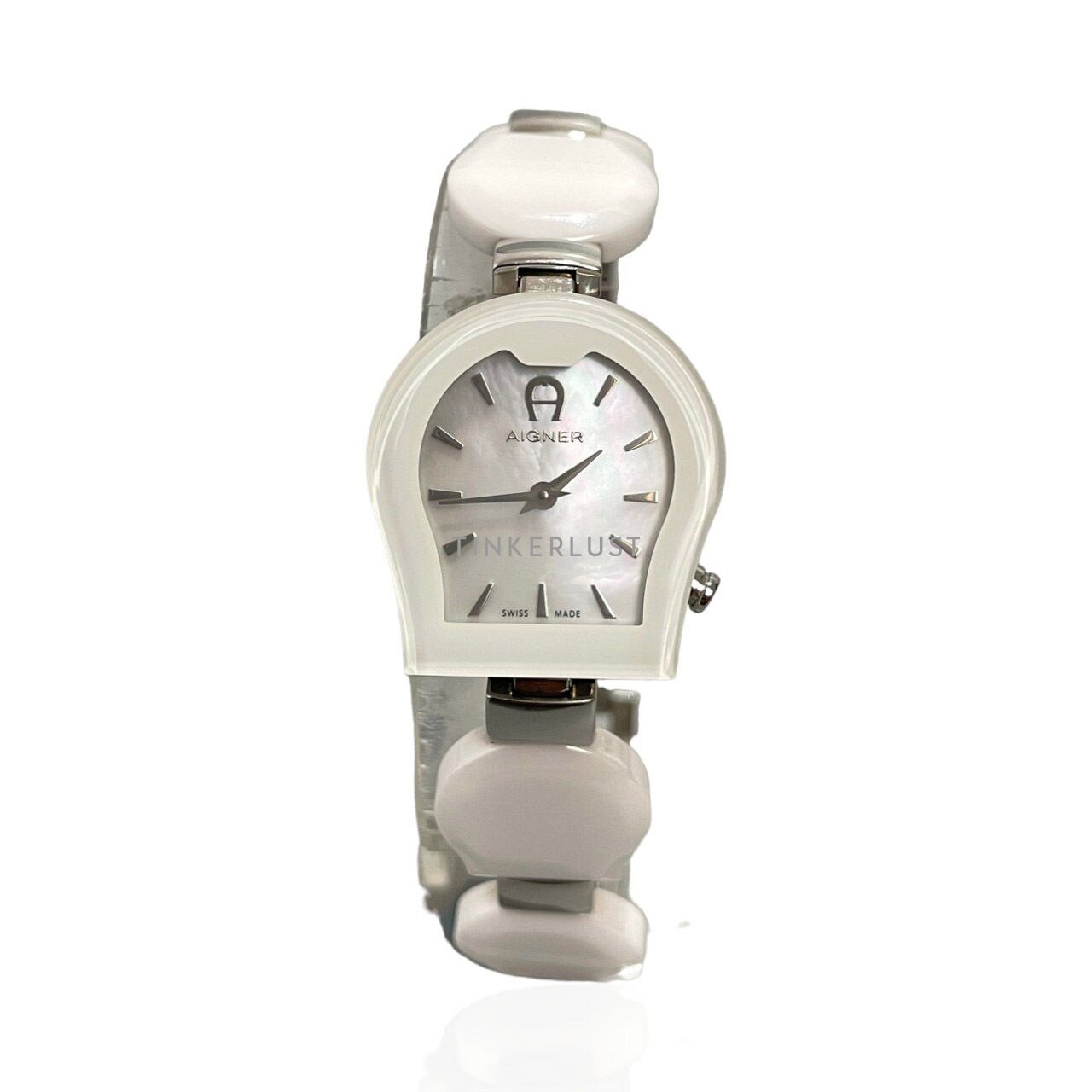 Aigner Mother Of Pearl Stainless Steel Ceramic Savona Ceramic White Watch