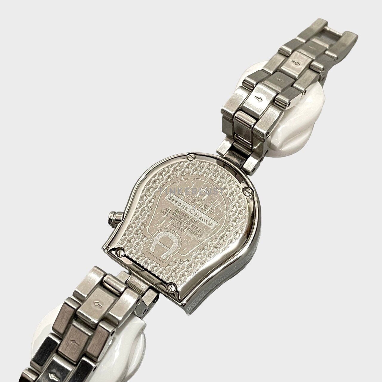 Aigner Mother Of Pearl Stainless Steel Ceramic Savona Ceramic White Watch