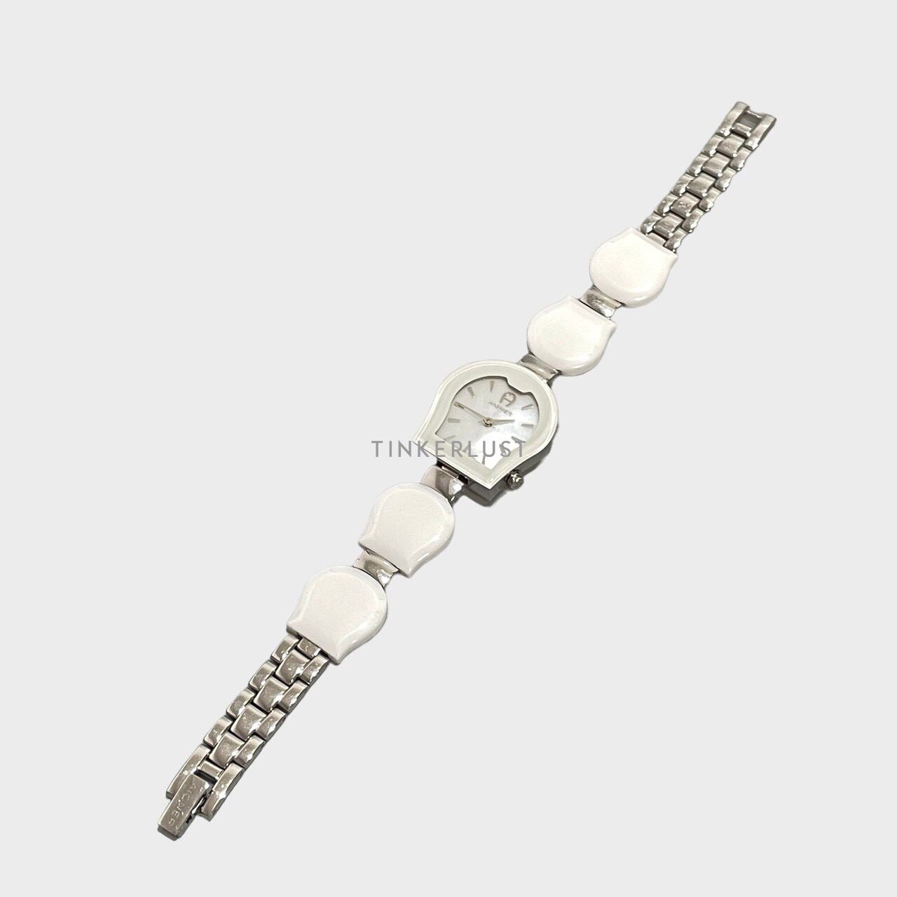 Aigner Mother Of Pearl Stainless Steel Ceramic Savona Ceramic White Watch