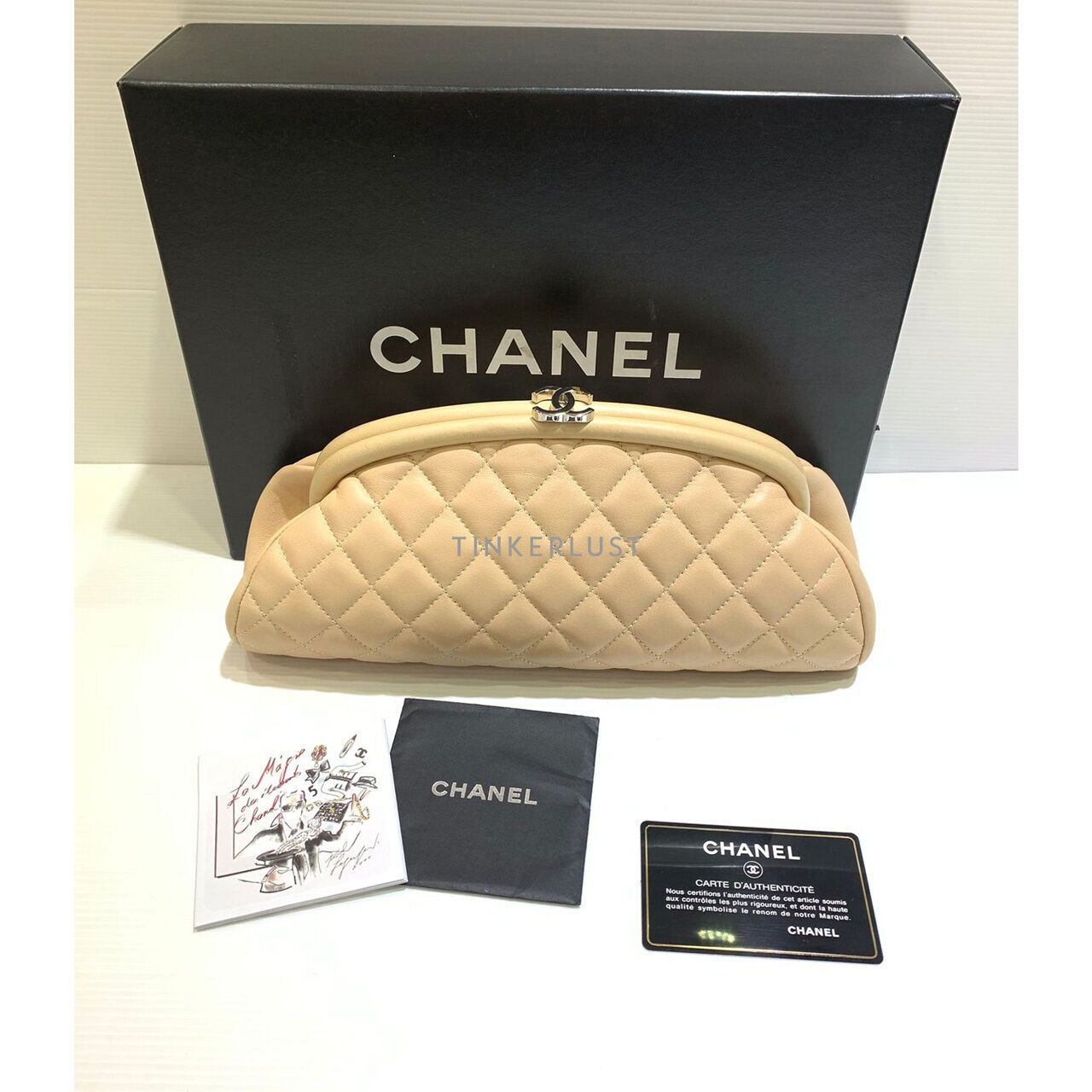 Chanel Timeless Beige Lambskin SHW #12 Clutch 