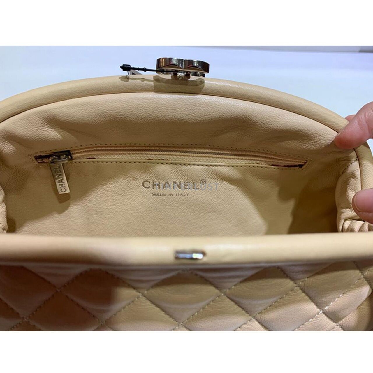 Chanel Timeless Beige Lambskin SHW #12 Clutch 