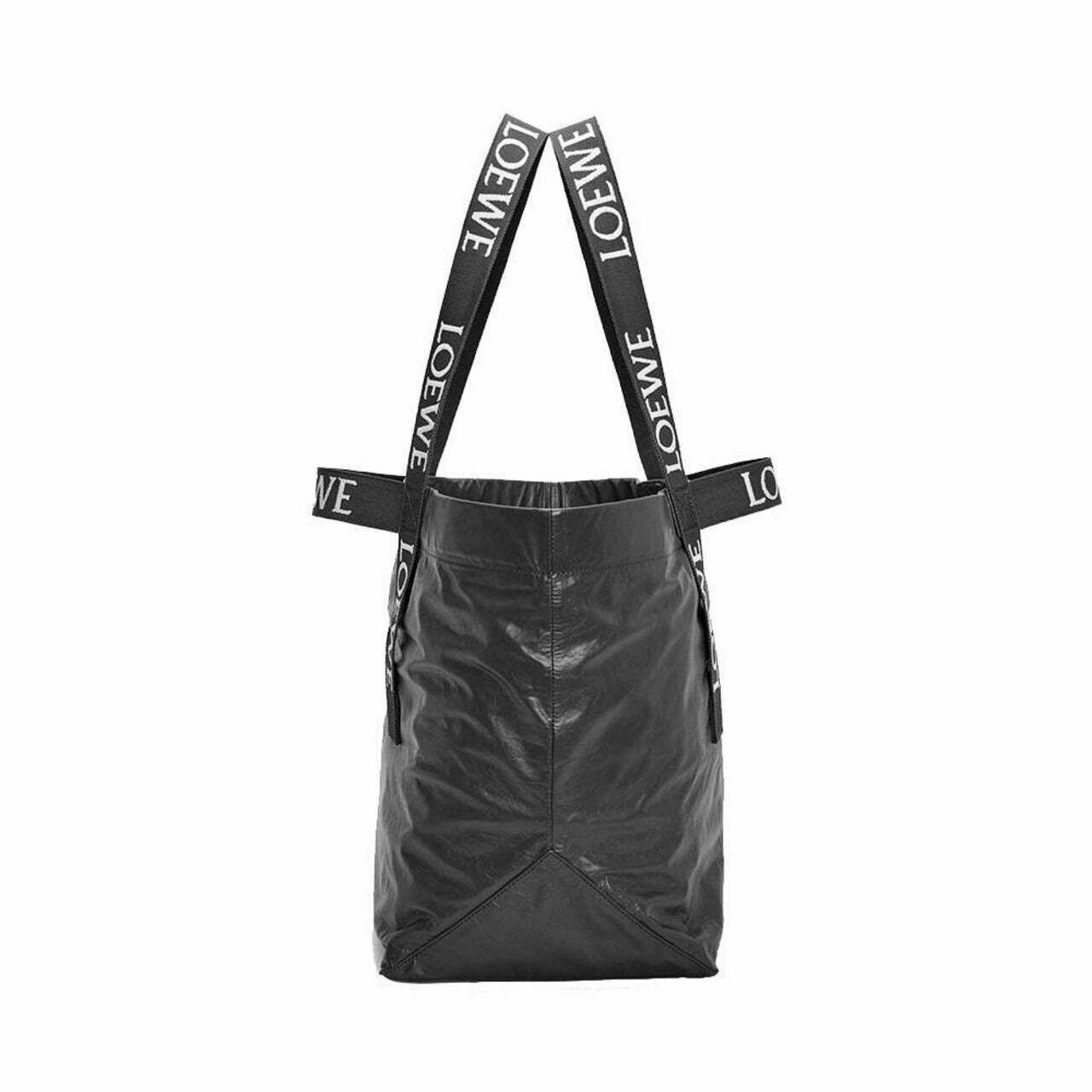 Fold Shopper in Paper Calfskin Black