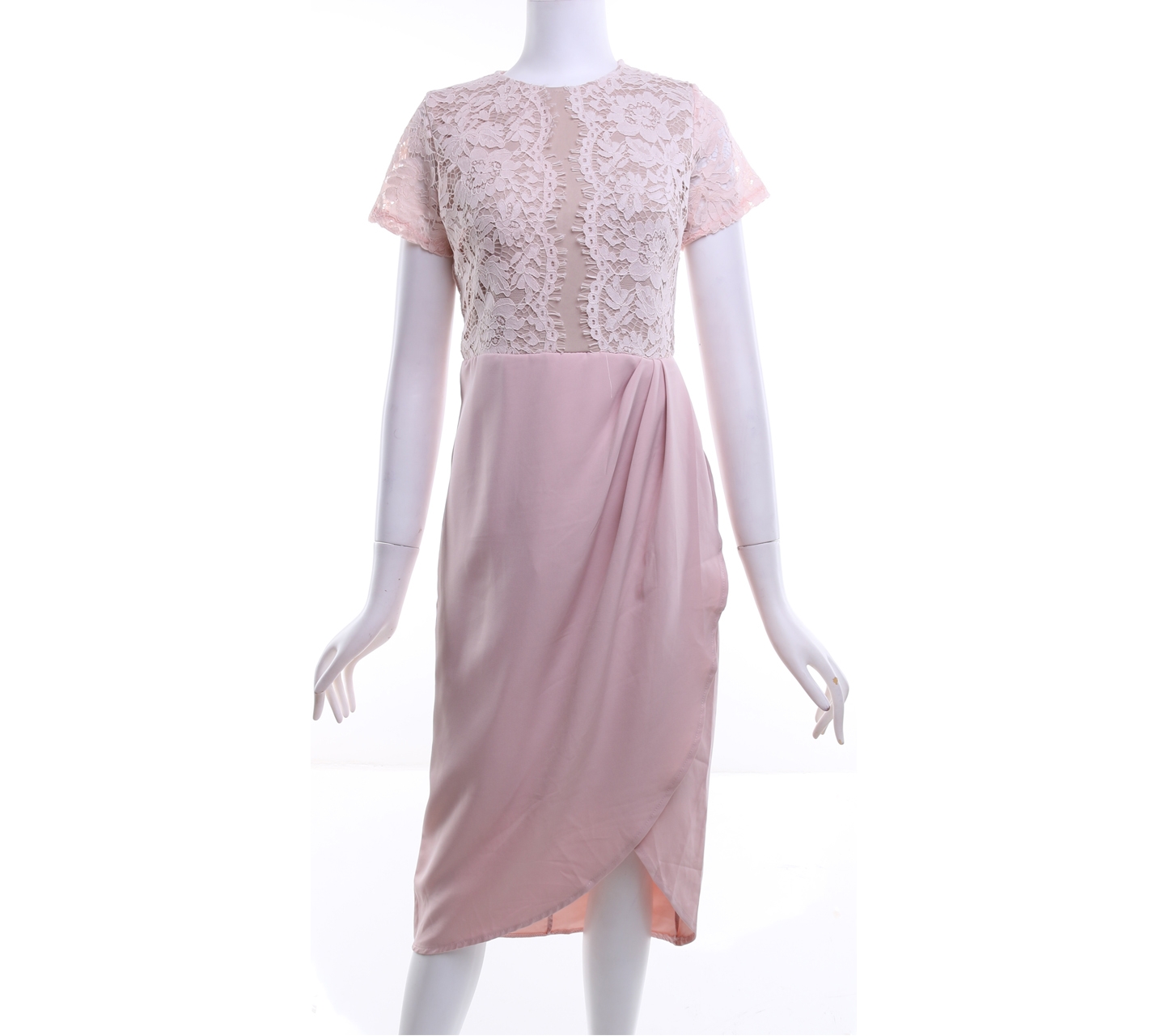 Chocochips Pink Lace Midi Dress