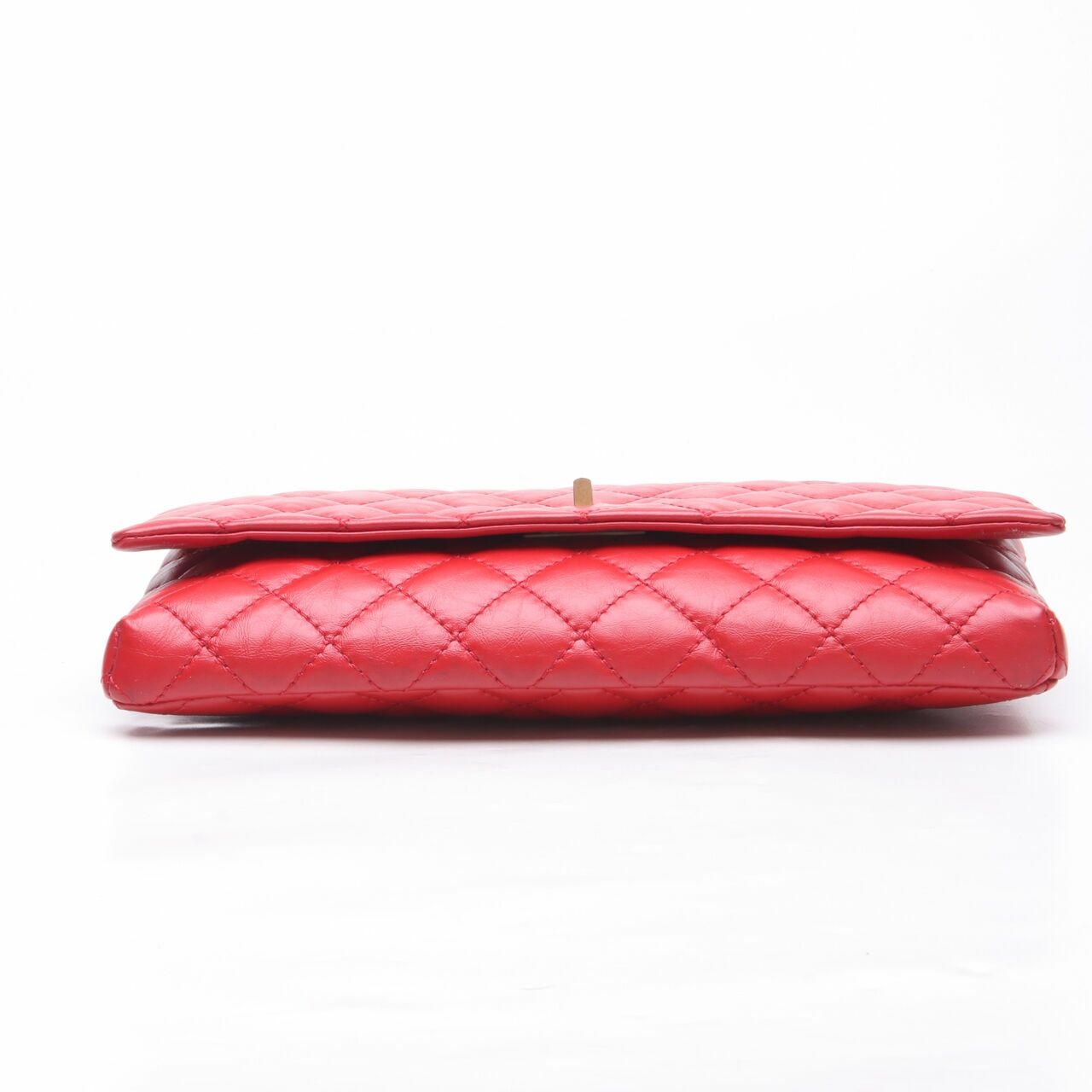 Chanel Red #26 Crincled Calfskin Quilted Clutch 