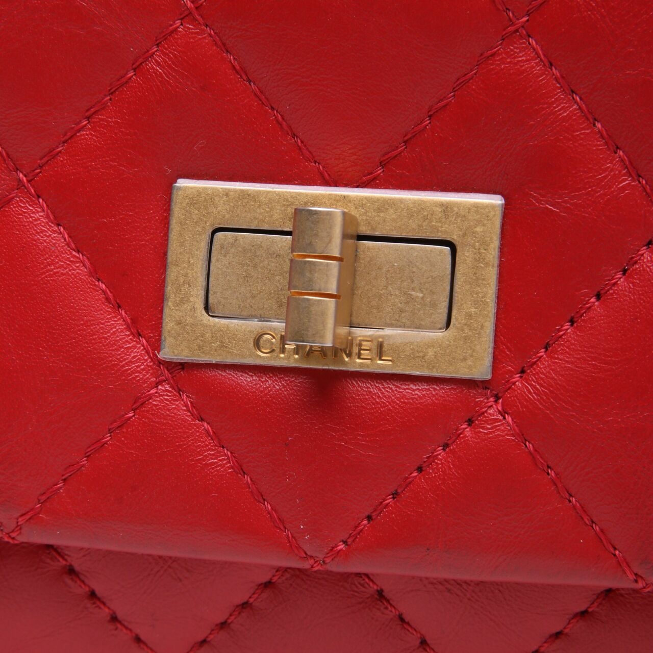 Chanel Red #26 Crincled Calfskin Quilted Clutch 