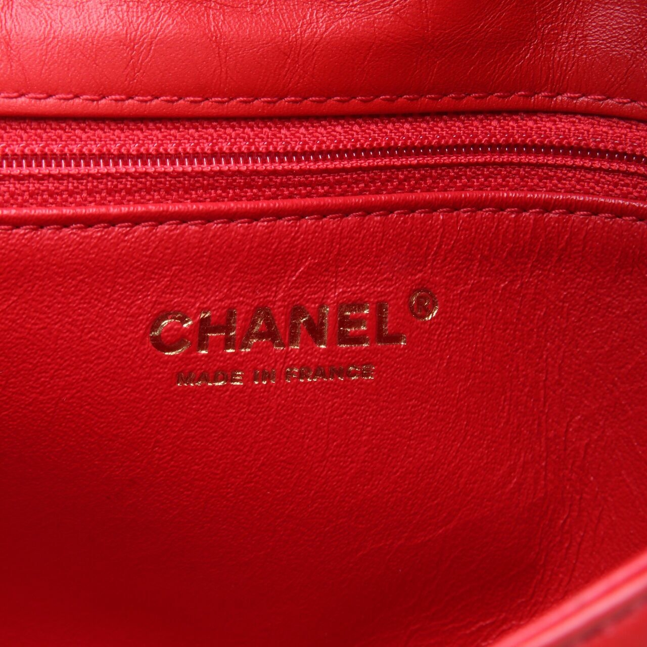 Chanel Red #26 Crincled Calfskin Quilted Clutch 