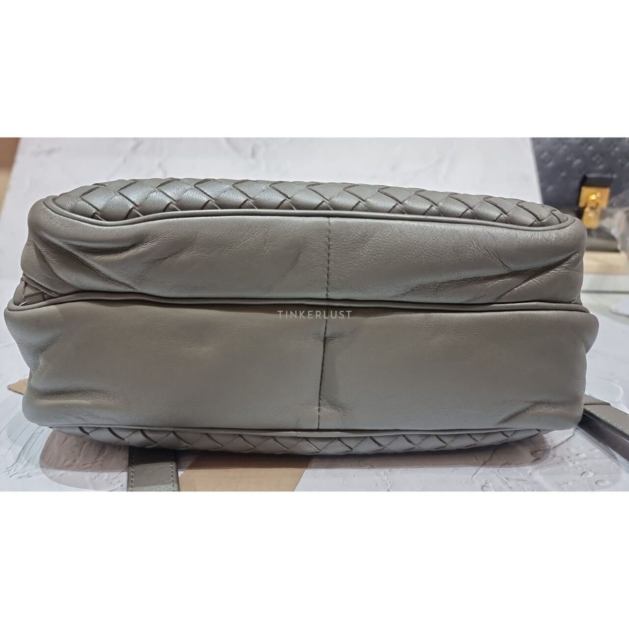 Bottega Veneta Etoupe Intrecciato Messenger Shoulder Bag