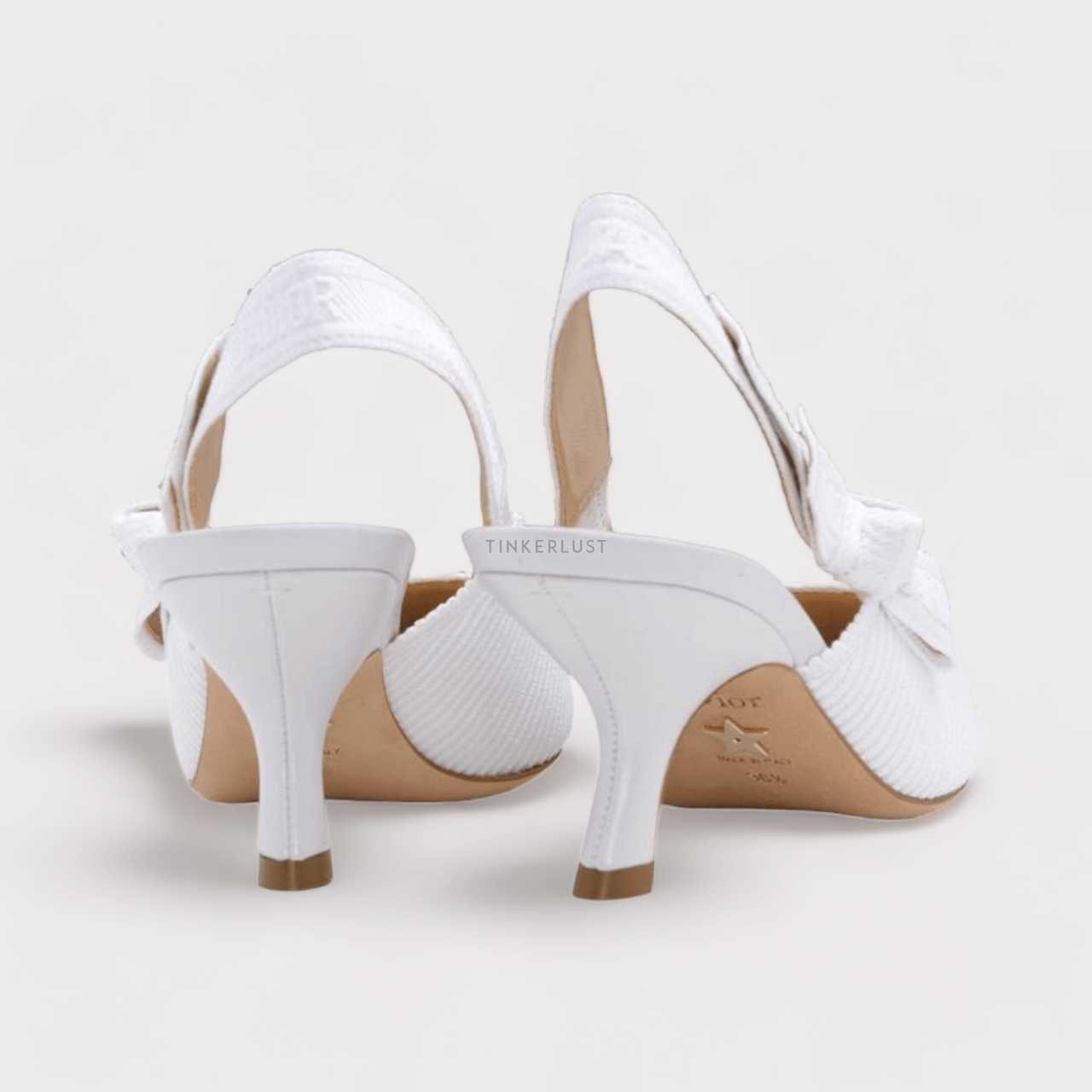 Christian Dior J'Adior Slingback Pumps 65mm in White Technical Fabric Heels