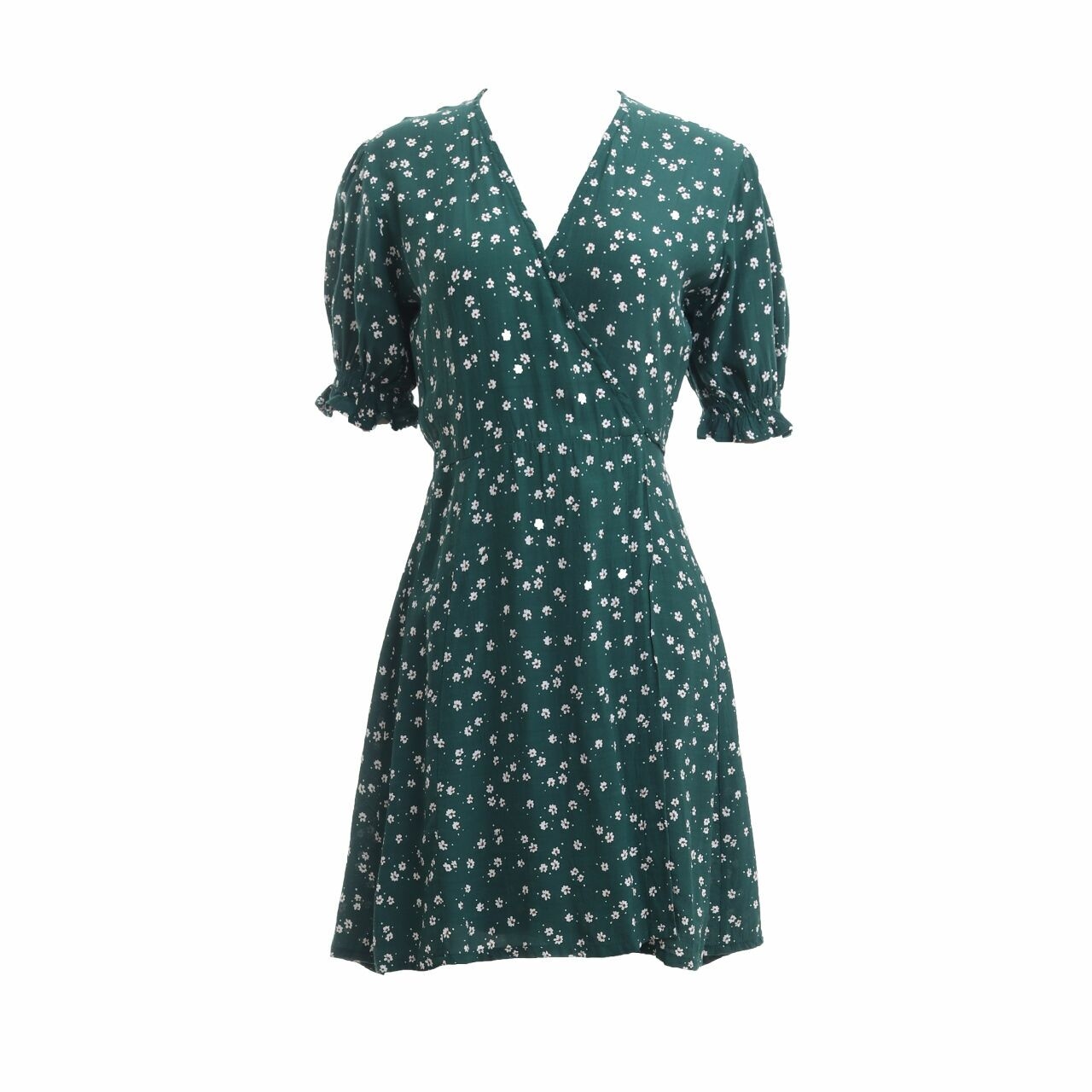 Faithfull The Brand Green Pattern Mini Dress