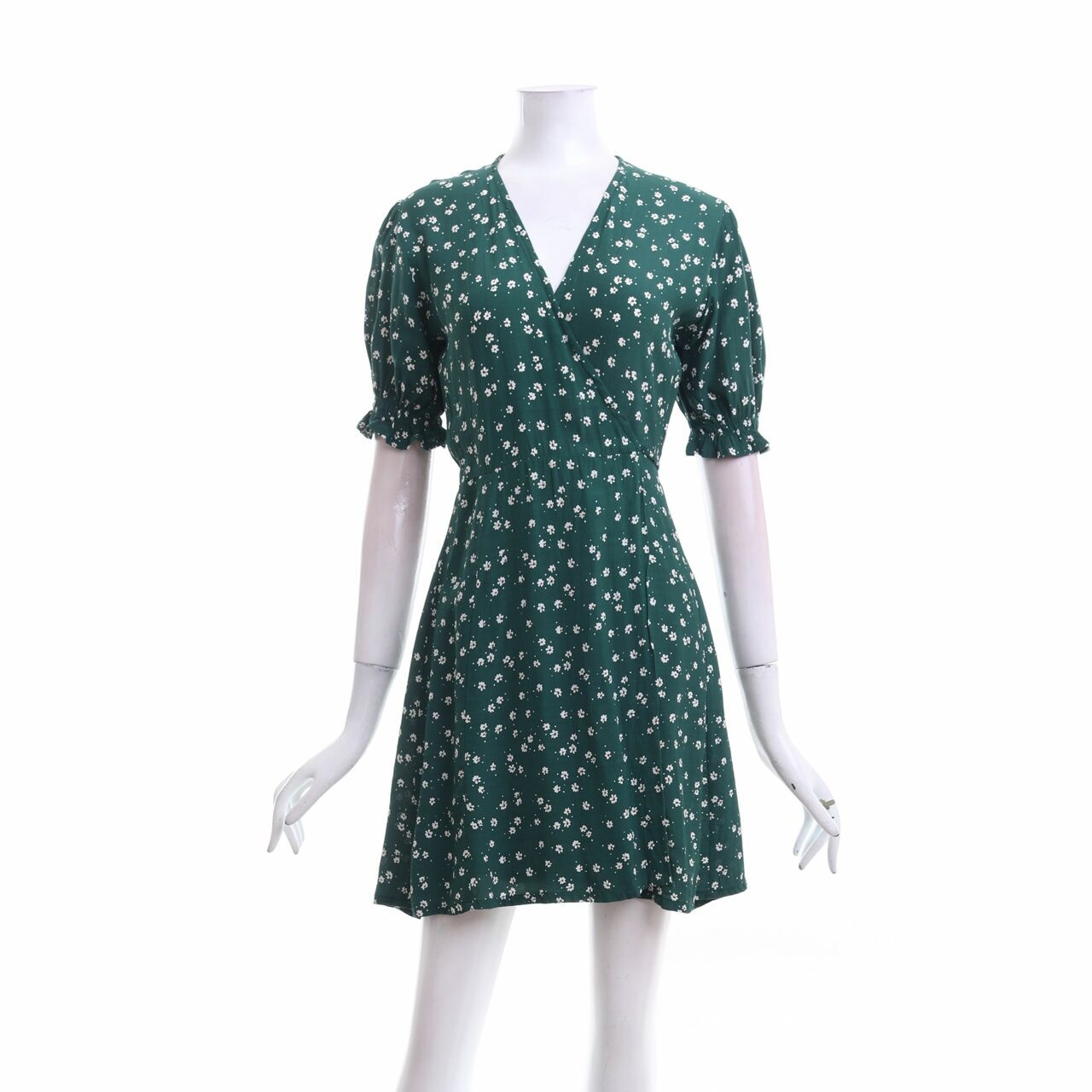 Faithfull The Brand Green Pattern Mini Dress