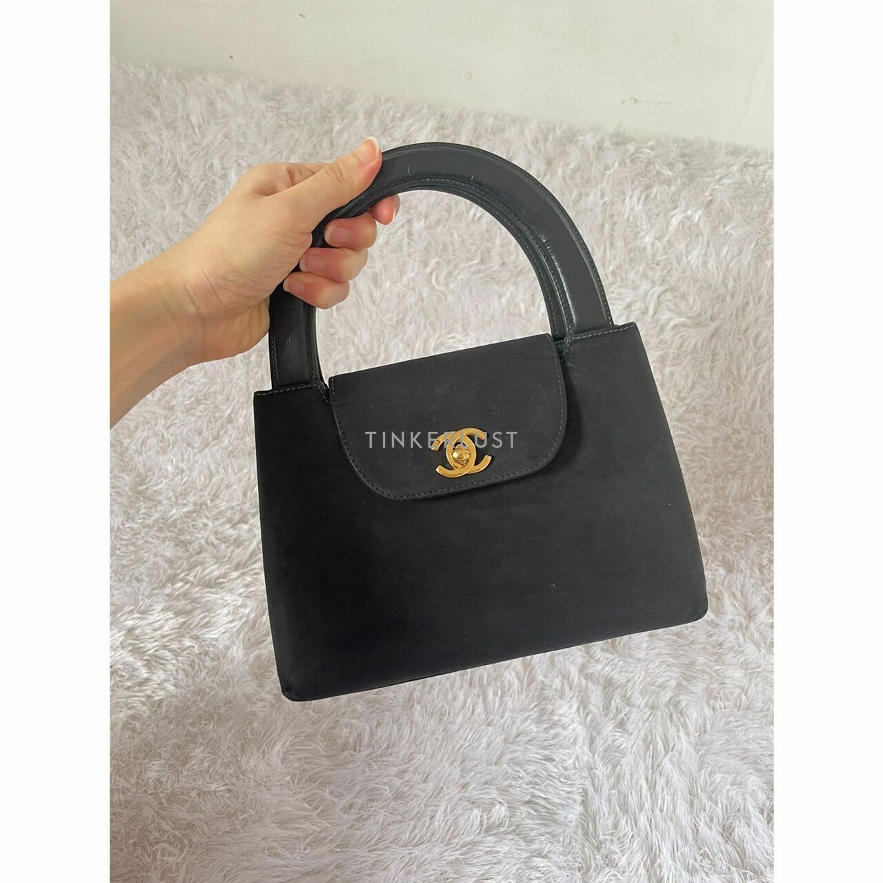 Chanel Kelly Mini Suede Black #5 GHW Handbag