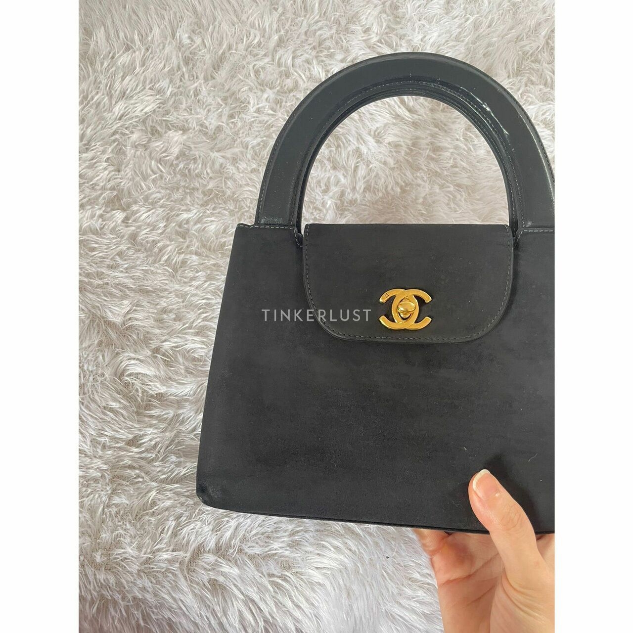 Chanel Kelly Mini Suede Black #5 GHW Handbag