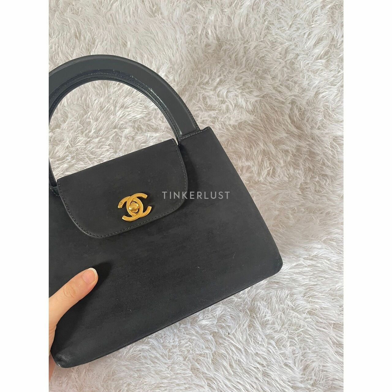 Chanel Kelly Mini Suede Black #5 GHW Handbag