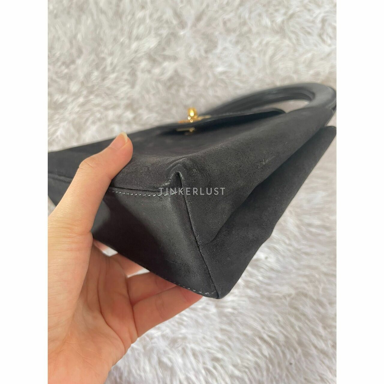 Chanel Kelly Mini Suede Black #5 GHW Handbag