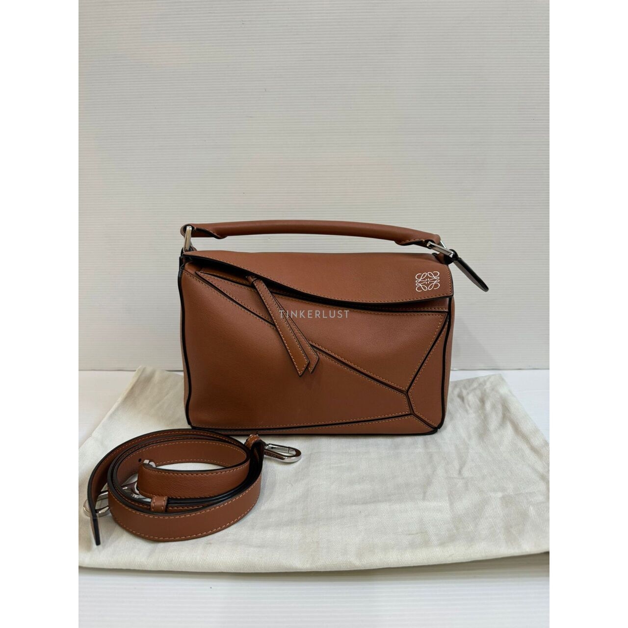 Loewe Puzzle Small Tan SHW Satchel Bag