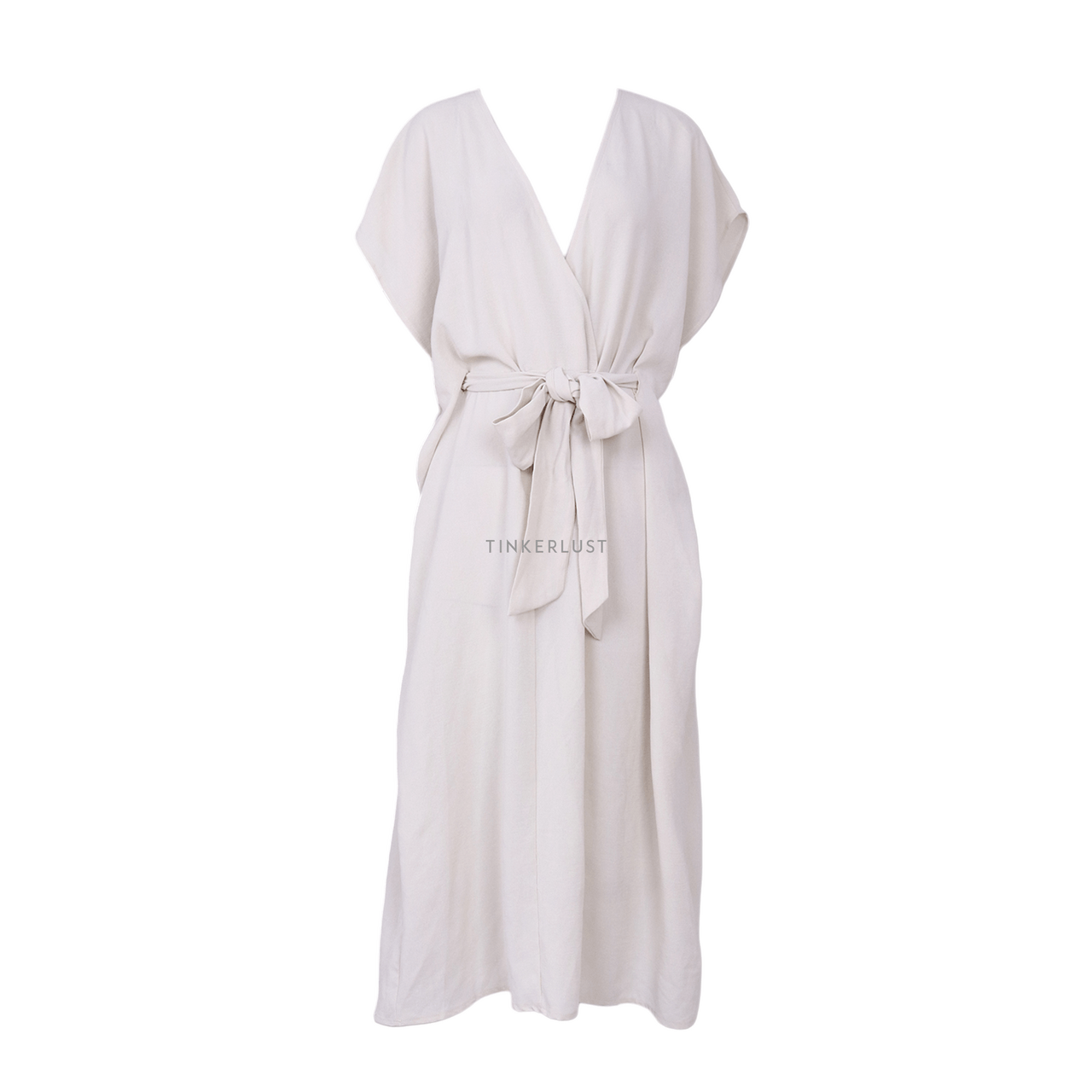 Zara Beige Midi Dress with Knot