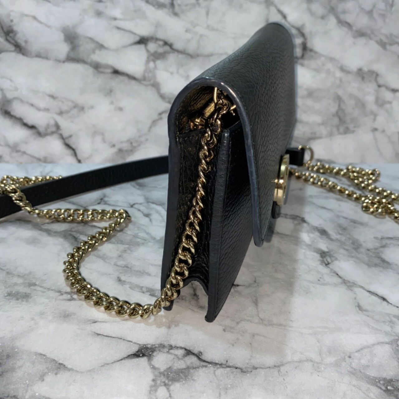 Gucci Wallet On Chain Interlocking Black