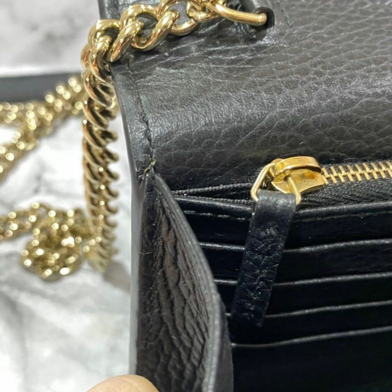 Gucci Wallet On Chain Interlocking Black