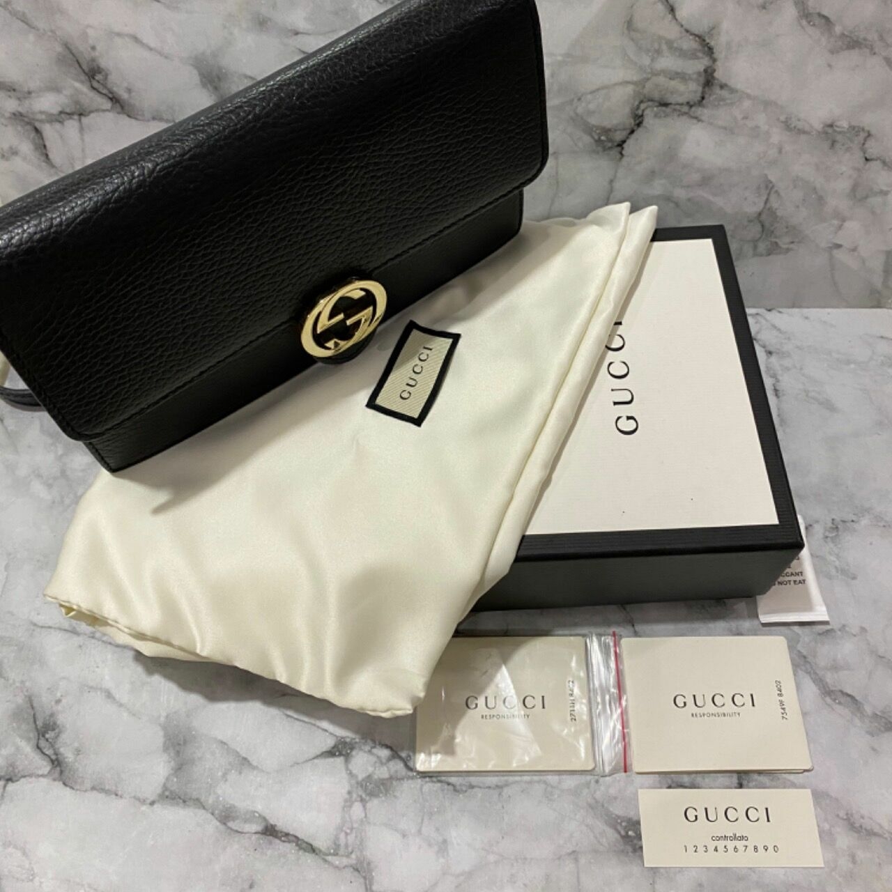 Gucci Wallet On Chain Interlocking Black