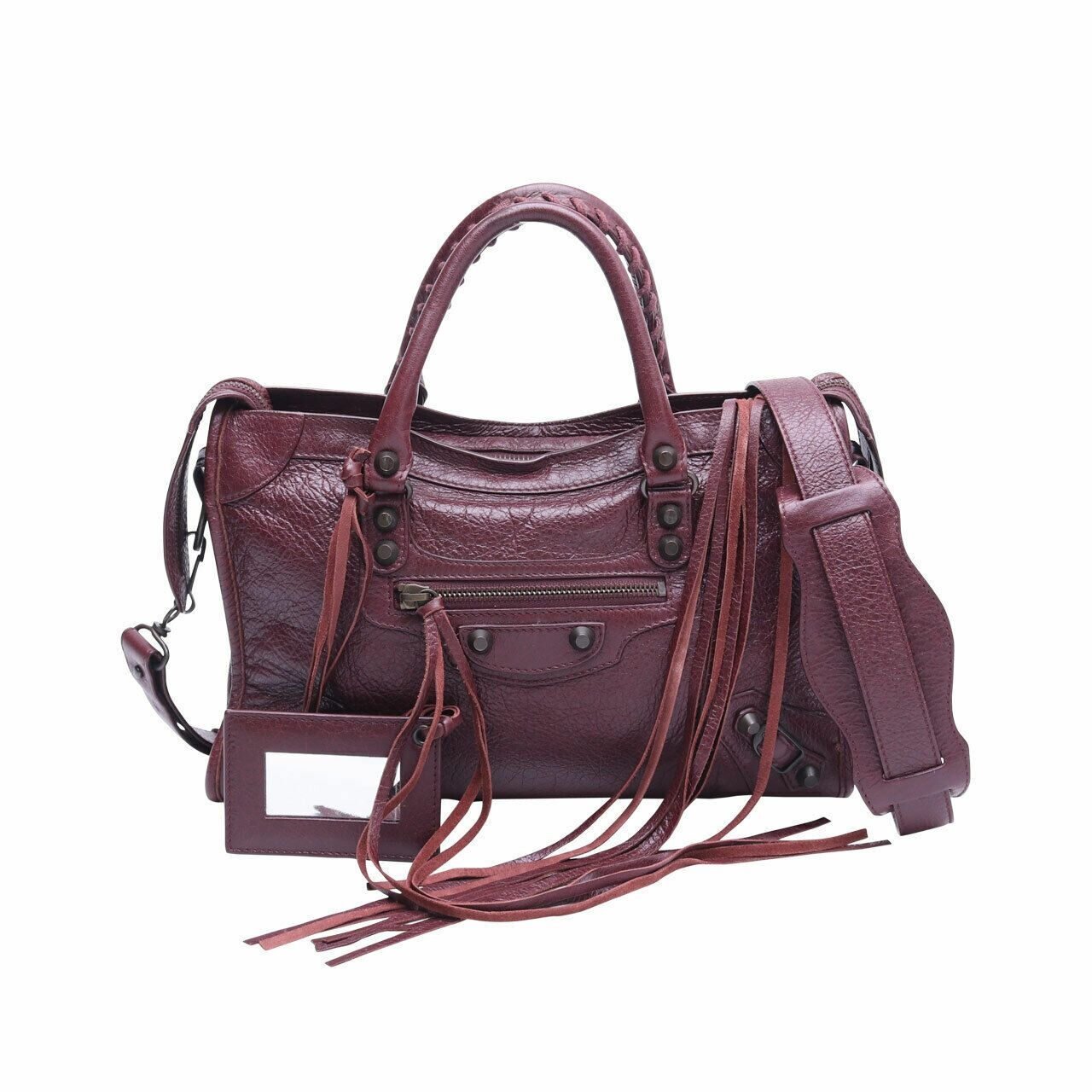 Balenciaga Classic City Small Maroon Satchel Bag