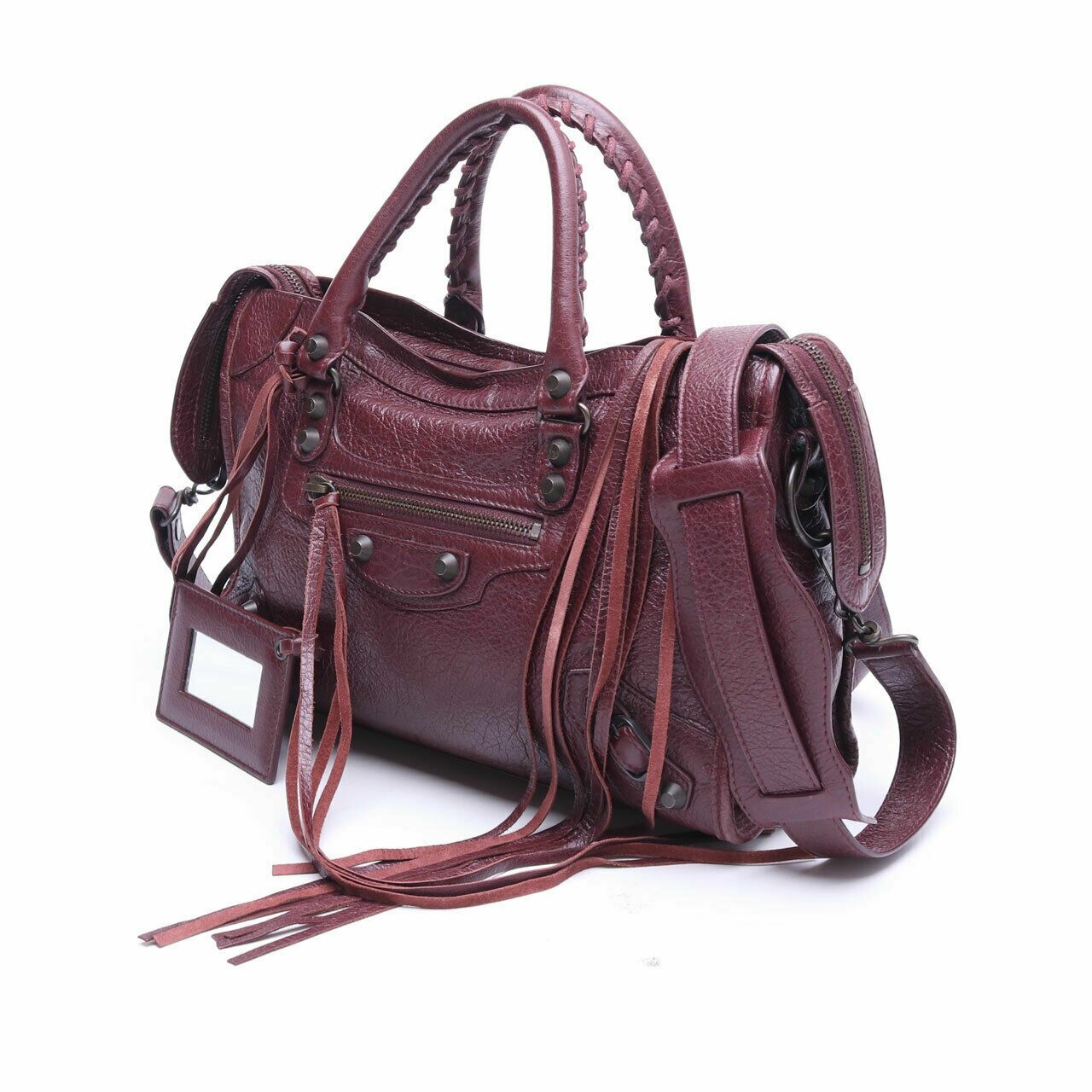 Balenciaga Classic City Small Maroon Satchel Bag