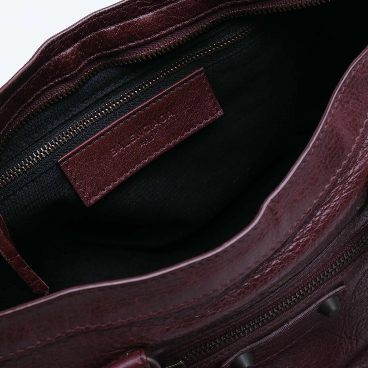 Balenciaga Classic City Small Maroon Satchel Bag