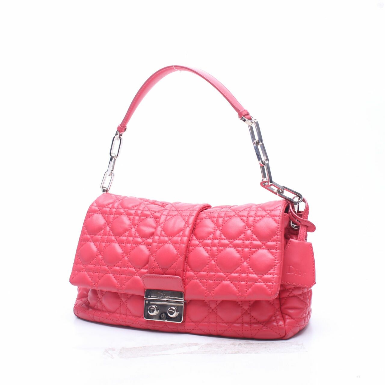 Christian Dior Red Cannage Quilted New Lock Flap Shoulder Bag