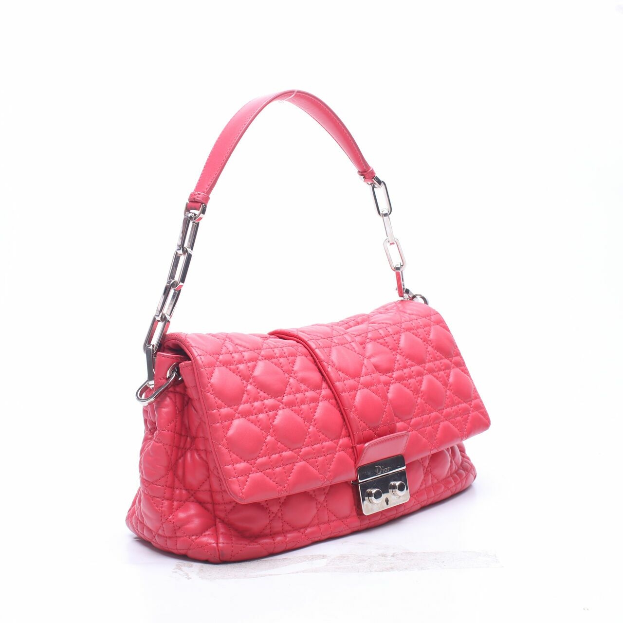 Christian Dior Red Cannage Quilted New Lock Flap Shoulder Bag