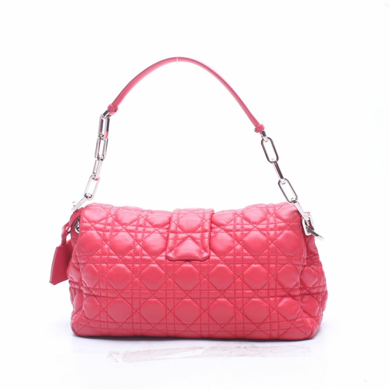 Christian Dior Red Cannage Quilted New Lock Flap Shoulder Bag