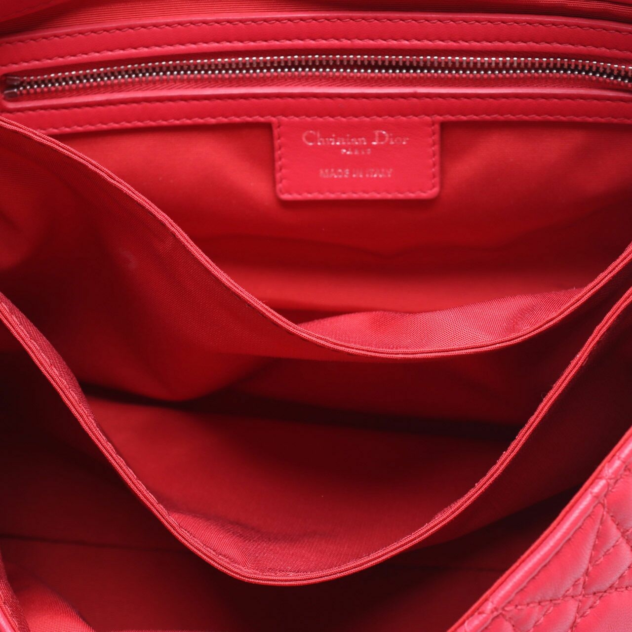 Christian Dior Red Cannage Quilted New Lock Flap Shoulder Bag