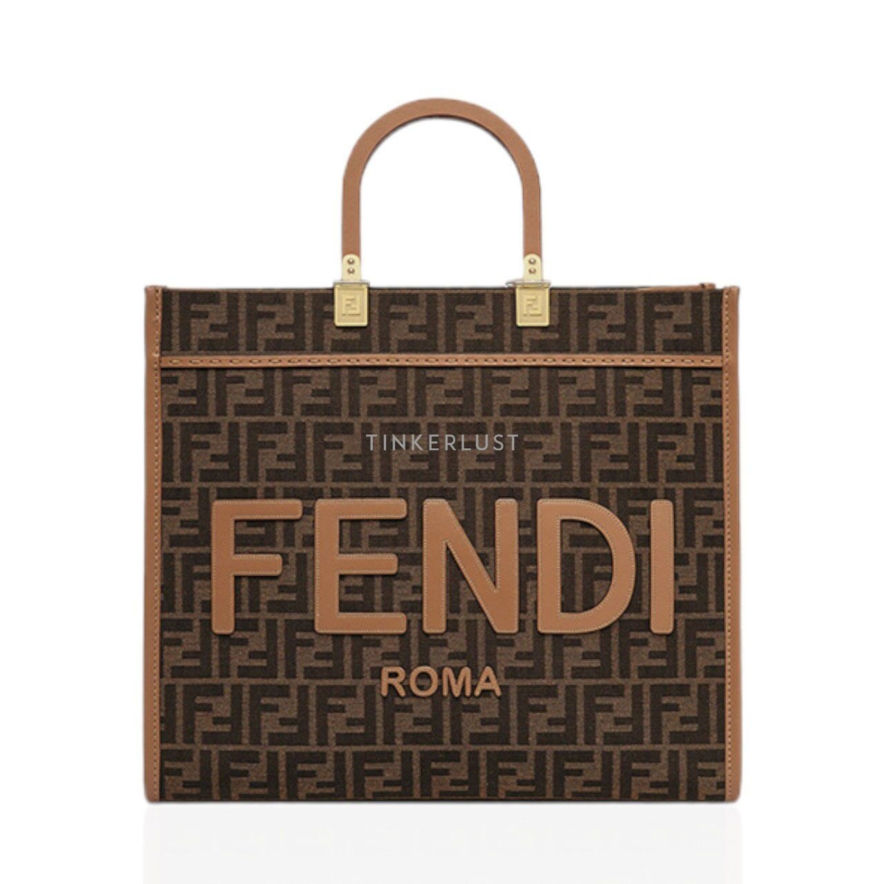 Fendi Sunshine Medium Roma Shopper Bag Brown/Sand Satchel