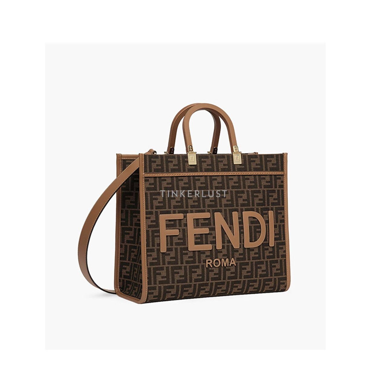 Fendi Sunshine Medium Roma Shopper Bag Brown/Sand Satchel