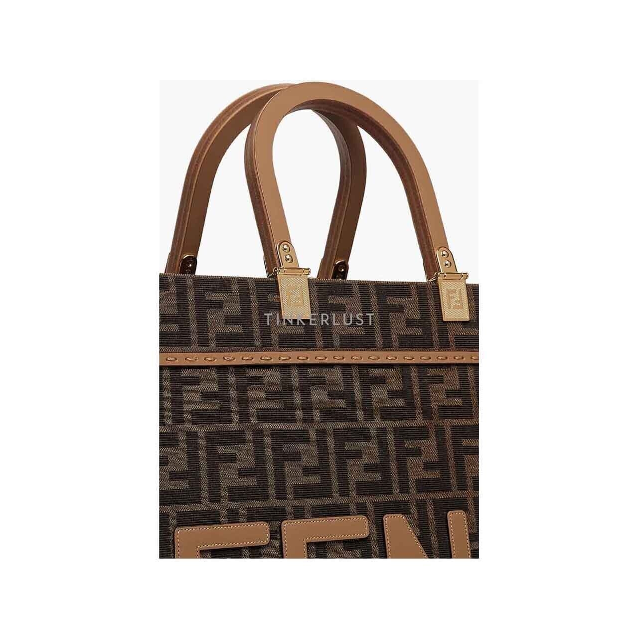 Fendi Sunshine Medium Roma Shopper Bag Brown/Sand Satchel