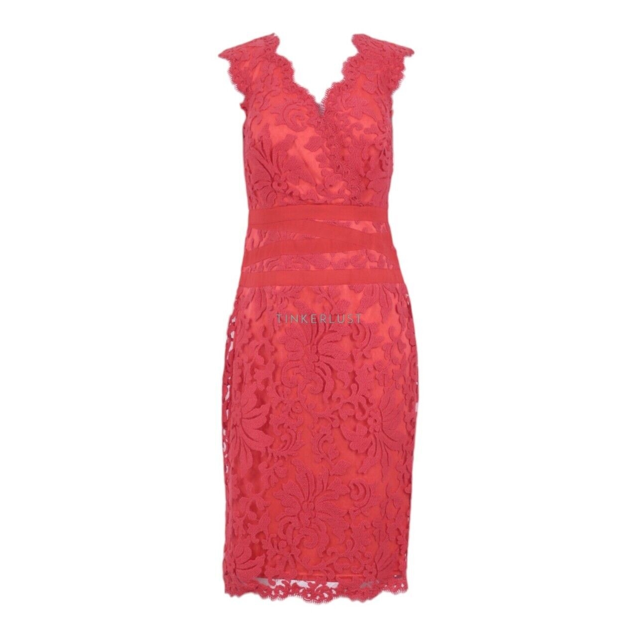 Tadashi Shoji Embroidered Pink Midi Dress