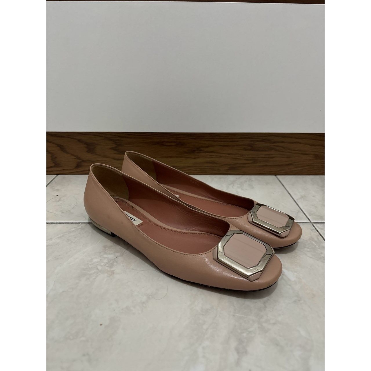 Bally Dusty Pink & Pink Rose Flats