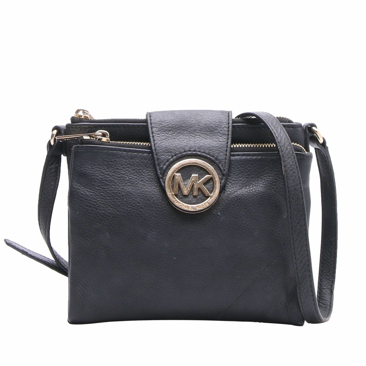 Michael Kors Black Double Zipper Sling Bag