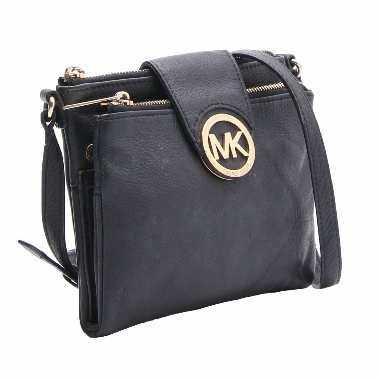 Michael Kors Black Double Zipper Sling Bag