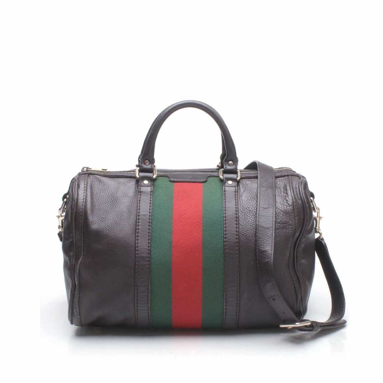 Gucci Boston Dark Brown Leahter Satchel Bag