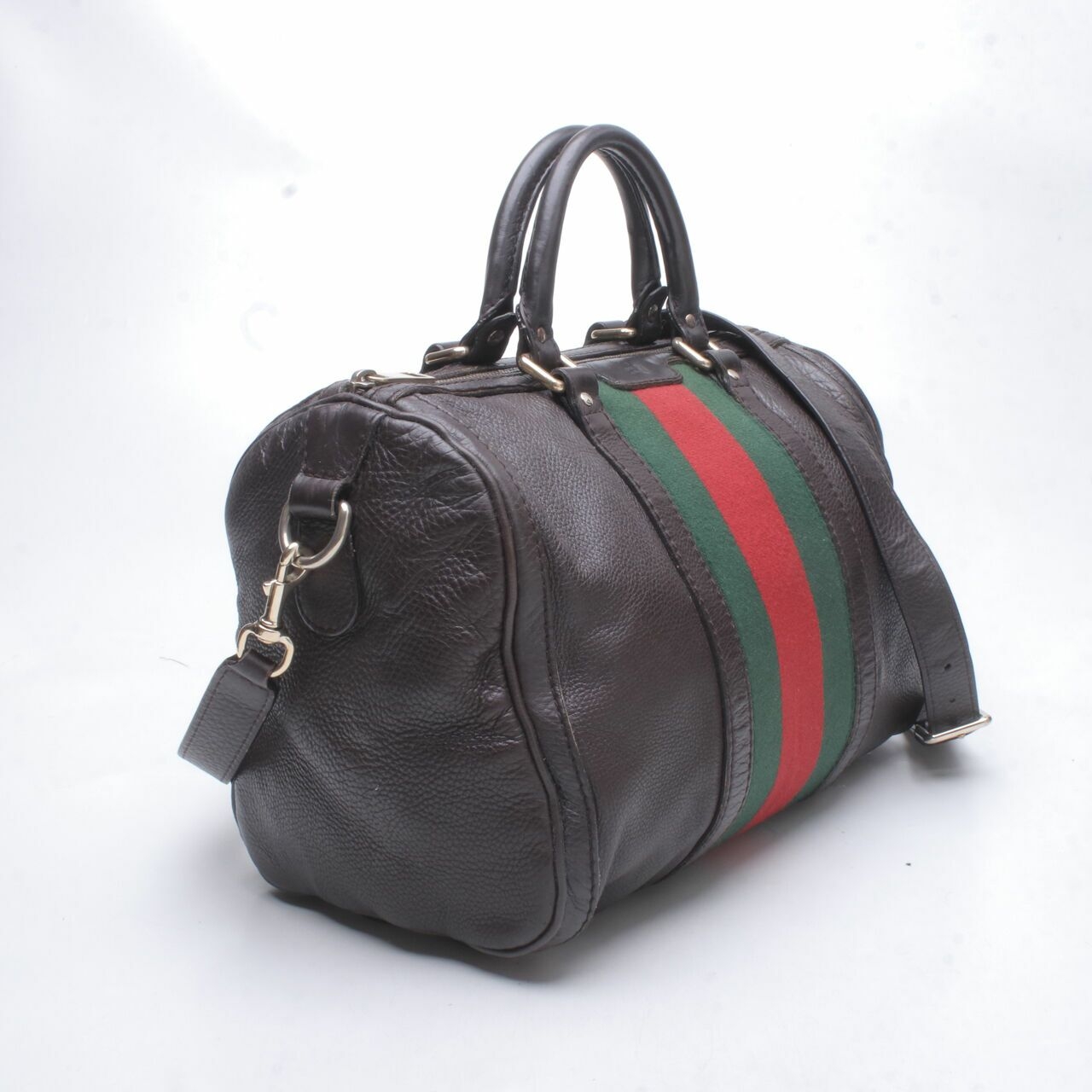 Gucci Boston Dark Brown Leahter Satchel Bag