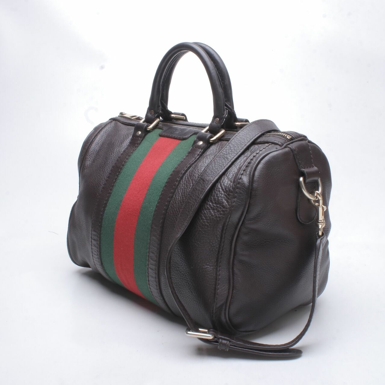 Gucci Boston Dark Brown Leahter Satchel Bag