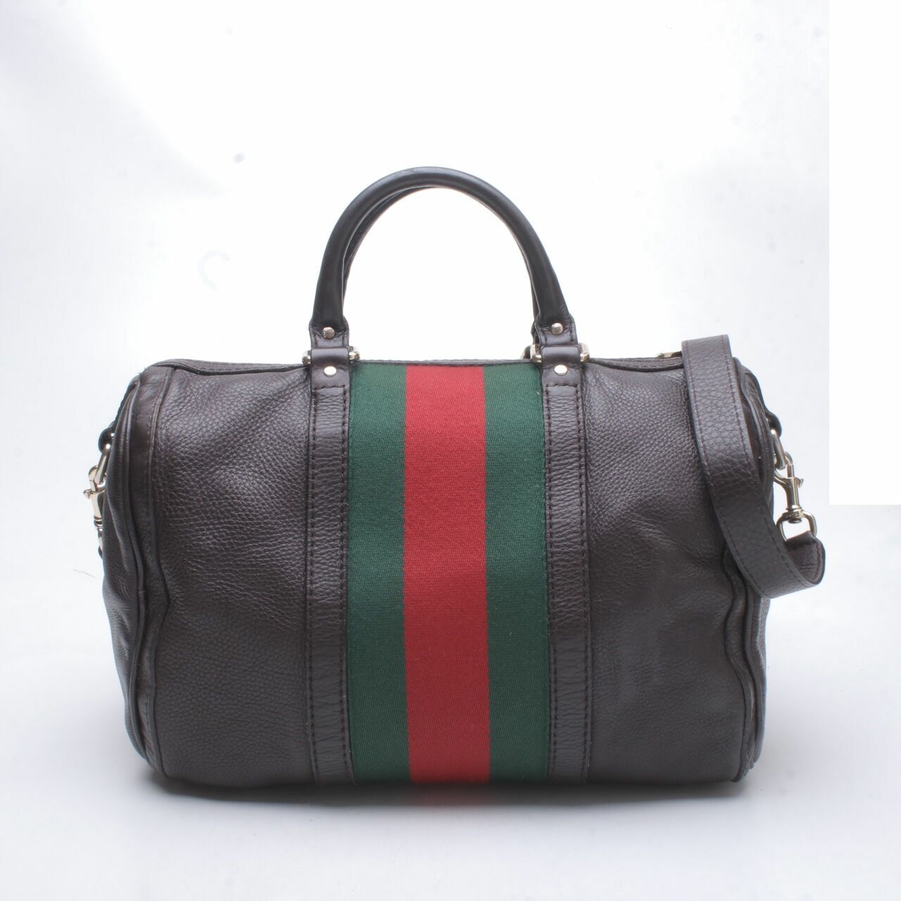 Gucci Boston Dark Brown Leahter Satchel Bag