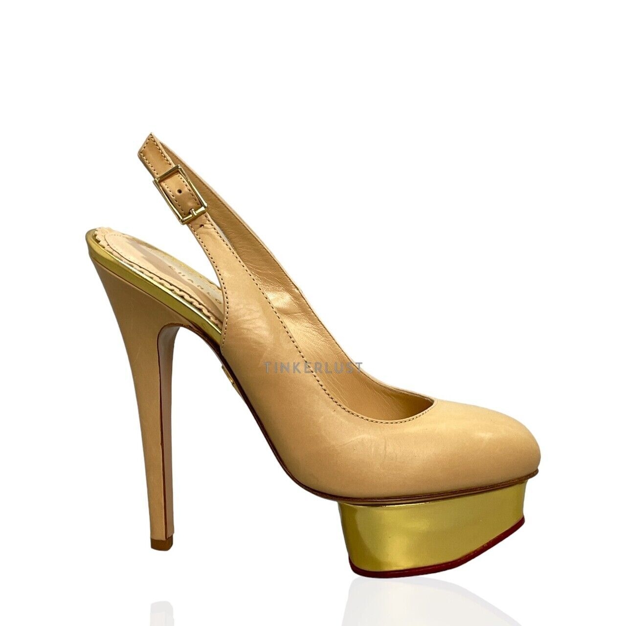 Charlotte Olympia Dolly Nude Slingback Heels