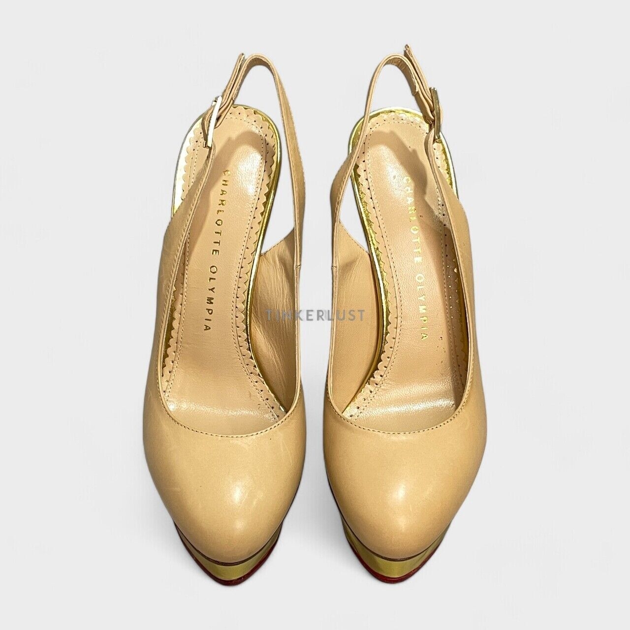 Charlotte Olympia Dolly Nude Slingback Heels