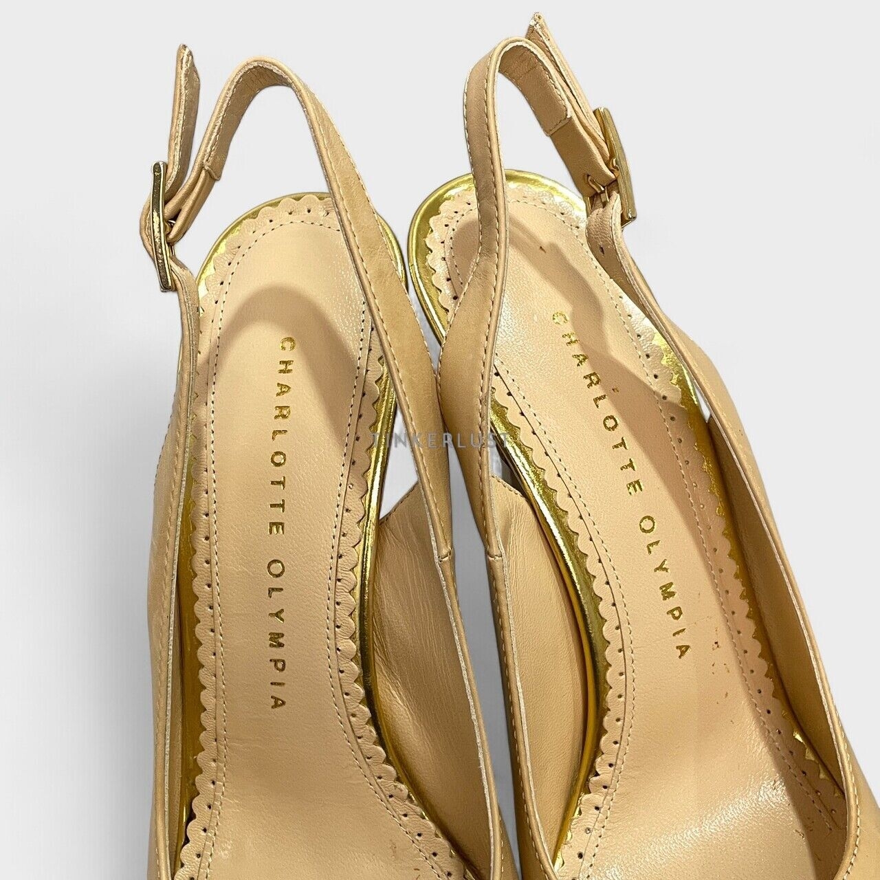 Charlotte Olympia Dolly Nude Slingback Heels