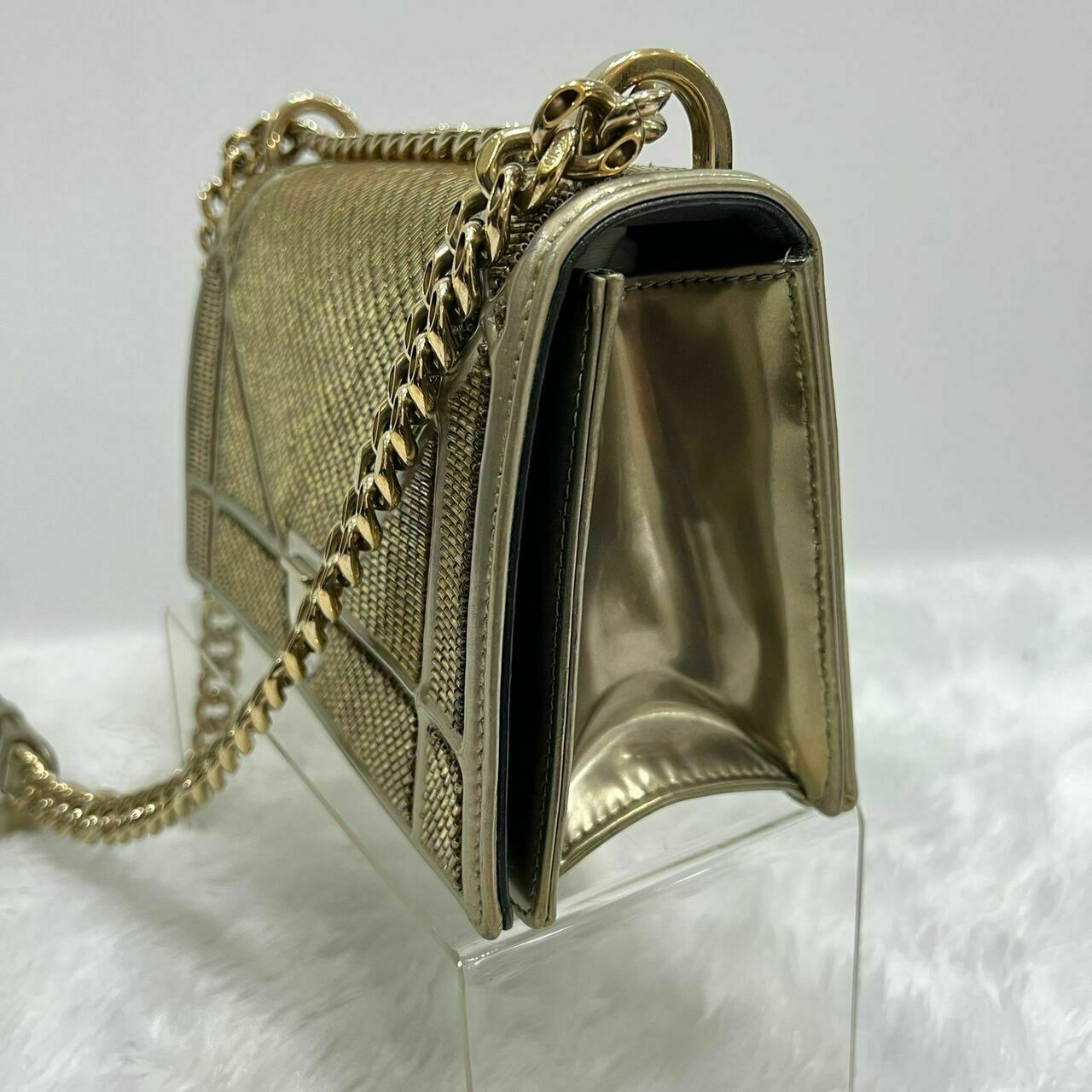 Christian Dior Diorama Small Metallic Gold Cannage Bag GHW 2015  Shoulder Bag