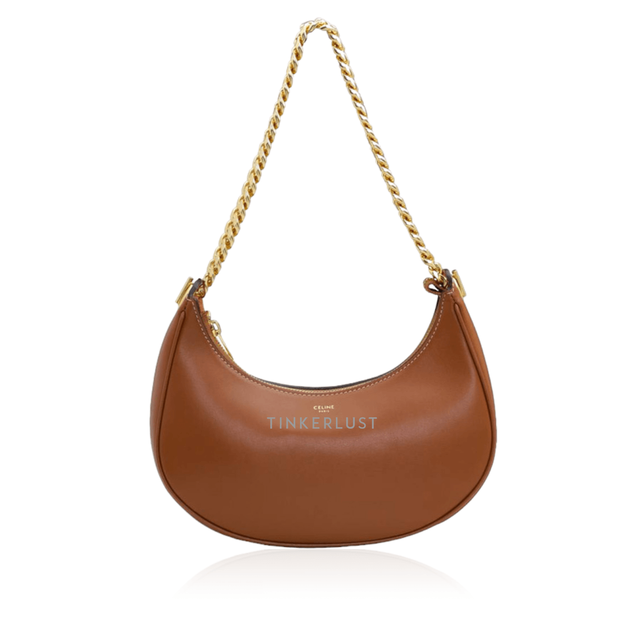 Celine Medium Ava Chain Shoulder Bag in Tan Smooth Calfskin