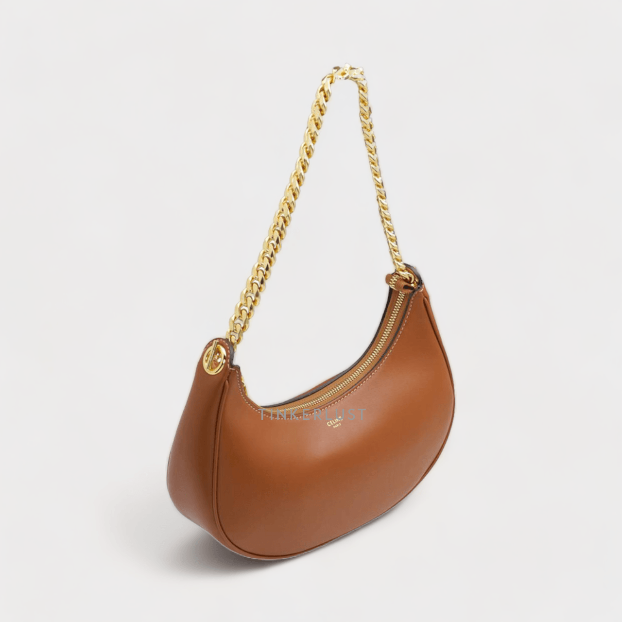 Celine Medium Ava Chain Shoulder Bag in Tan Smooth Calfskin