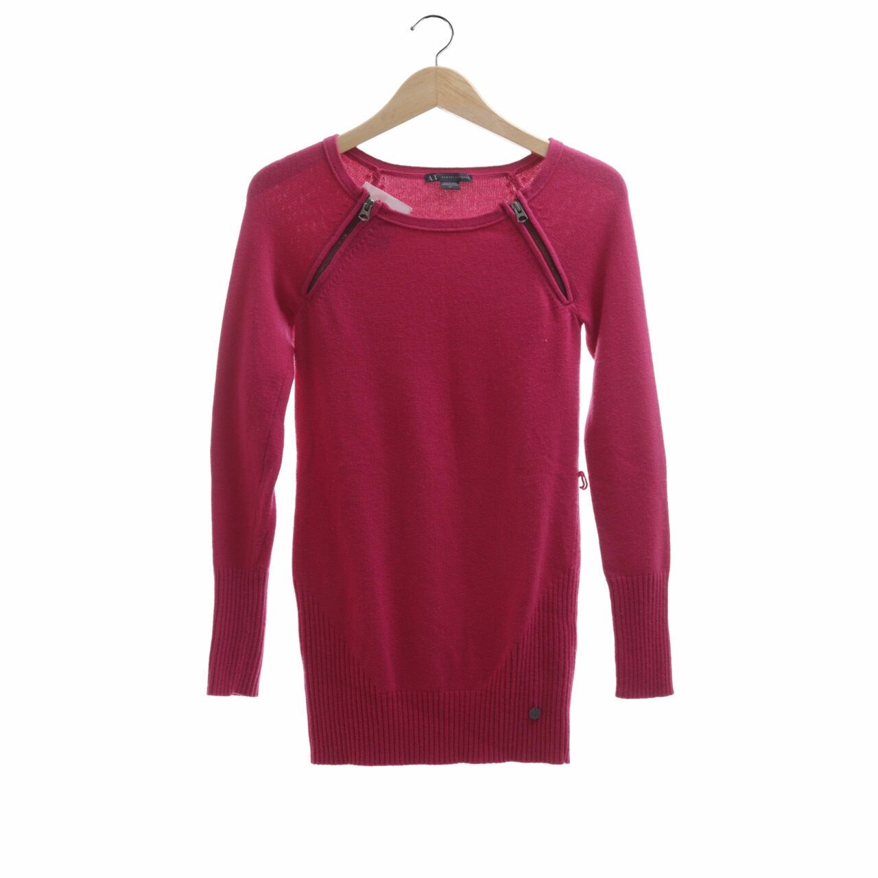 Armani Exchange Magenta Zipper Sweater